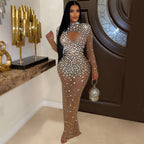 Women's Rhinestone Maxi Dress