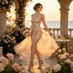 Women's Halter Sequin Dress