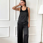 Black Satin Pajamas Lingerie