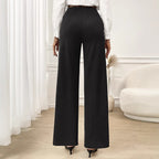 Trousers Office Stretch Work Pant Office Women Wide Legged Pants High Waist Straight