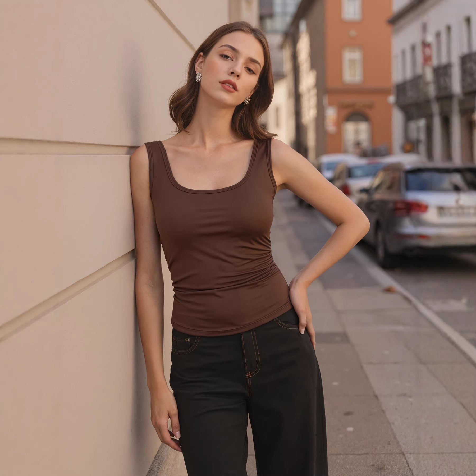 U-Neck Sleeveless Base Layer Top