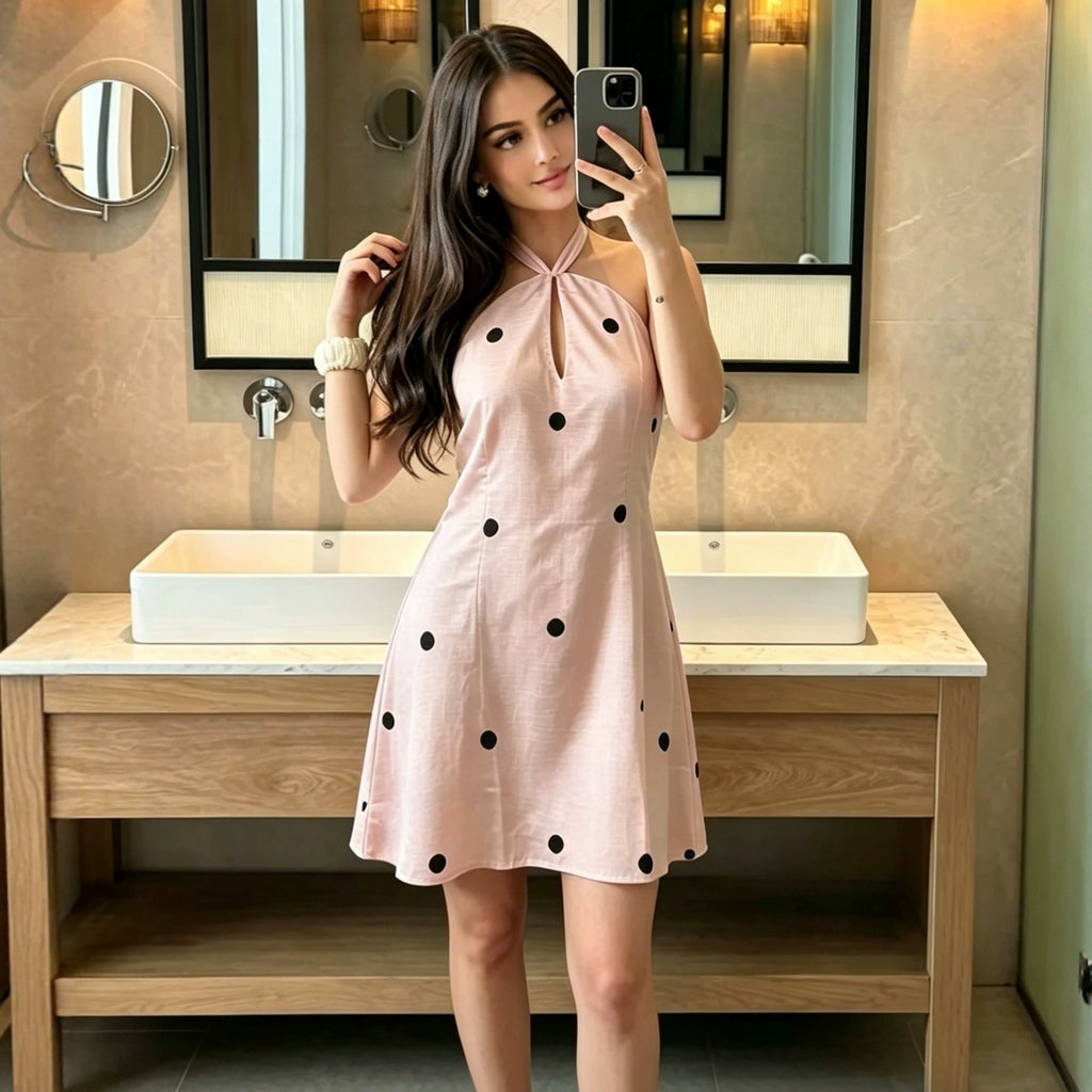Women's Backless Halter Dress