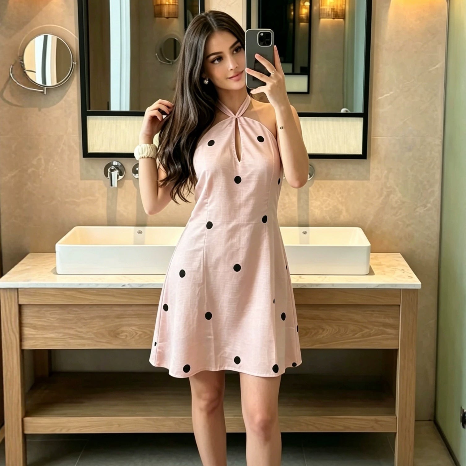 Women's Backless Halter Dress