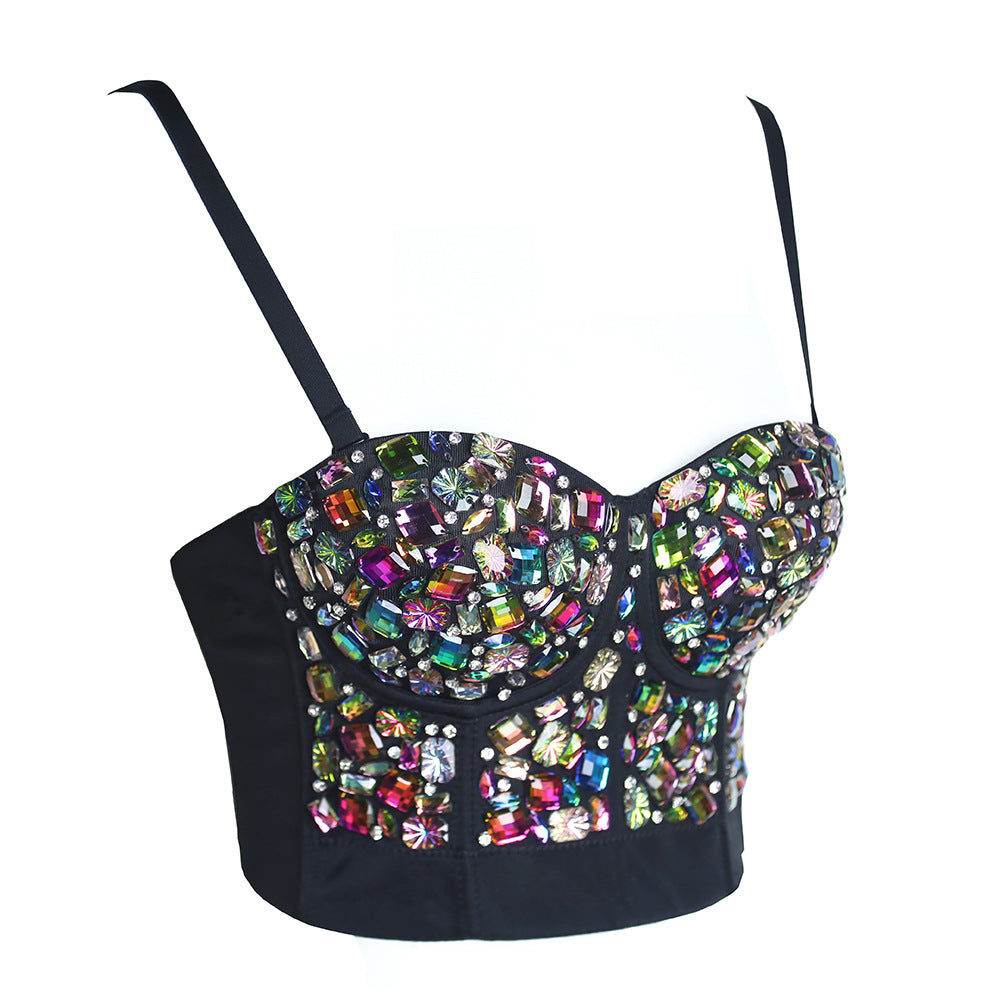 Women's Rhinestone Beaded Tube Top