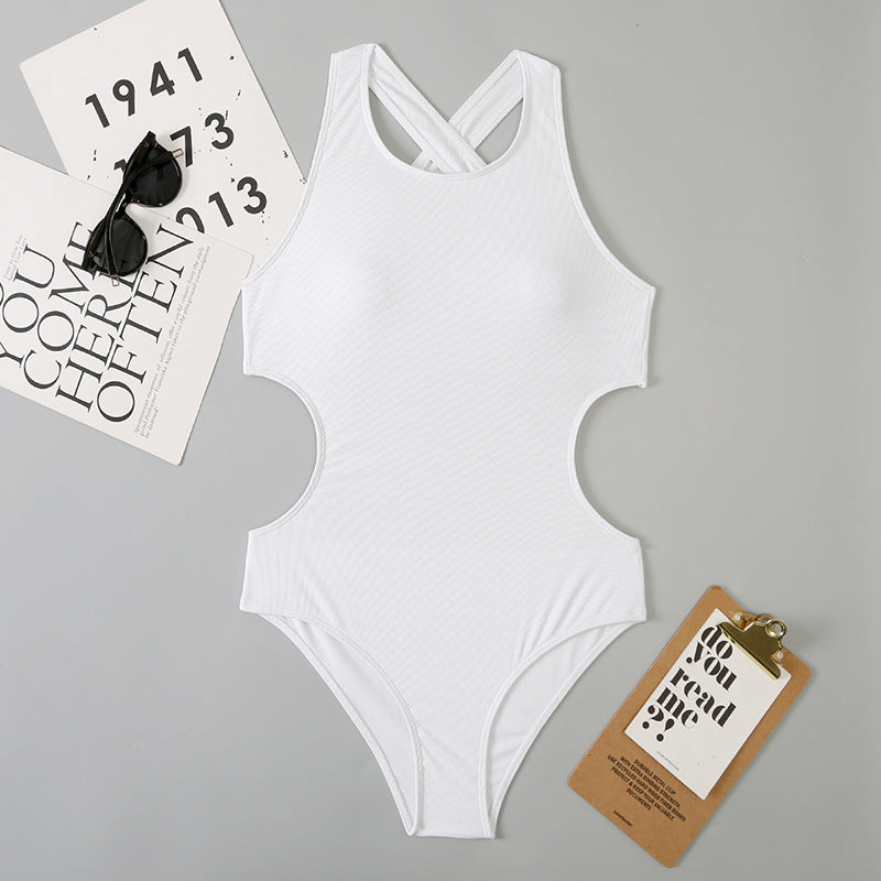 Solid One-piece Swimwear
