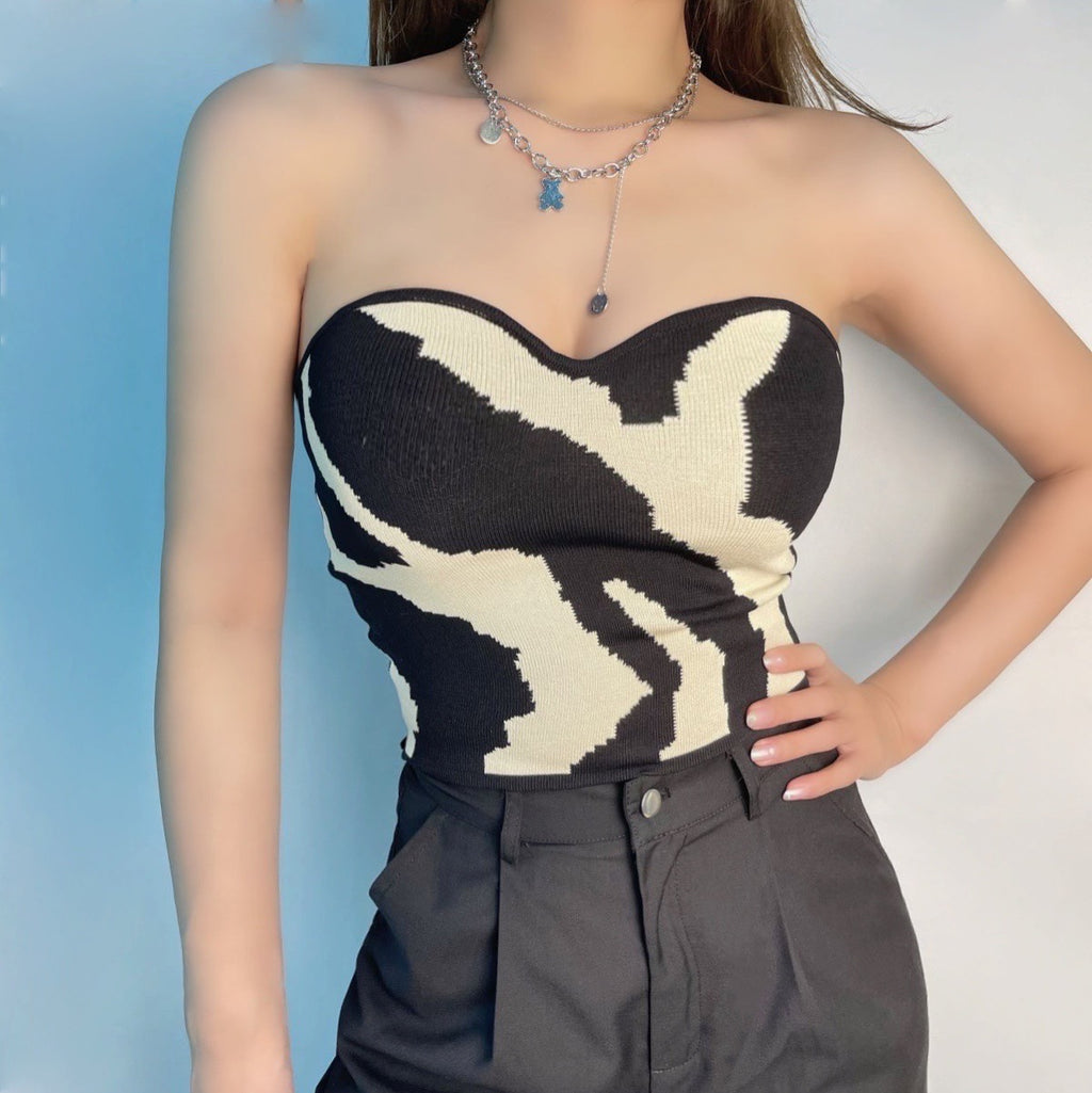Women’s Black Strapless Sweetheart Tube Top