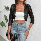 Lace-Ruffle Cardigan Jacket