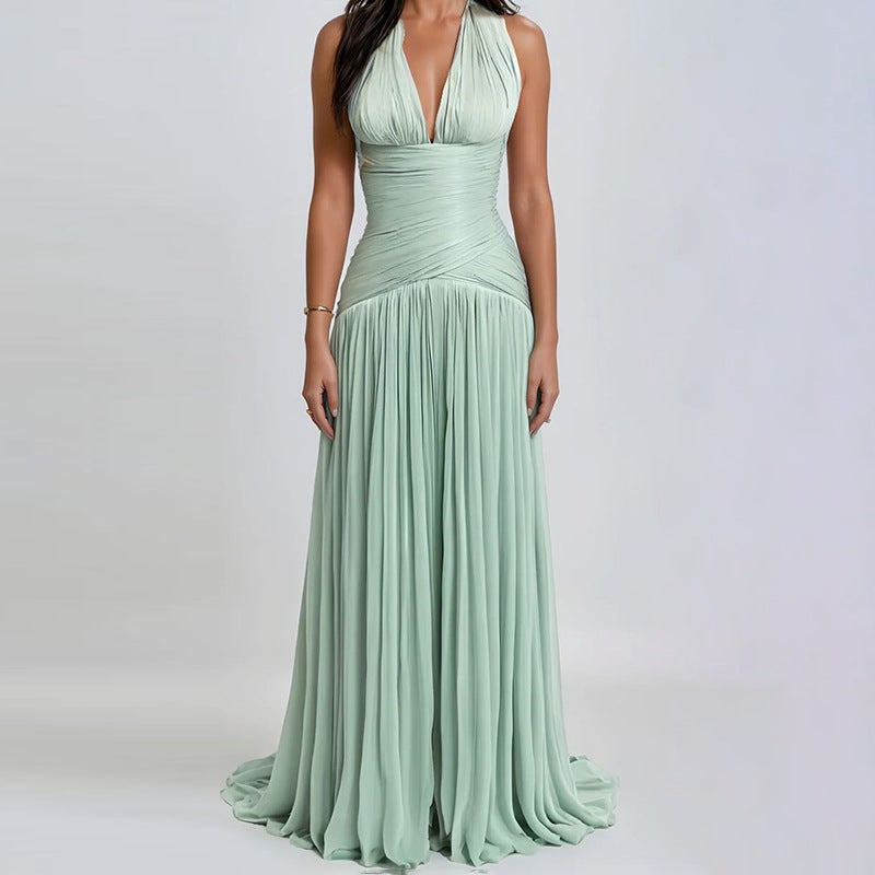 Women's Halter Pleated Dress