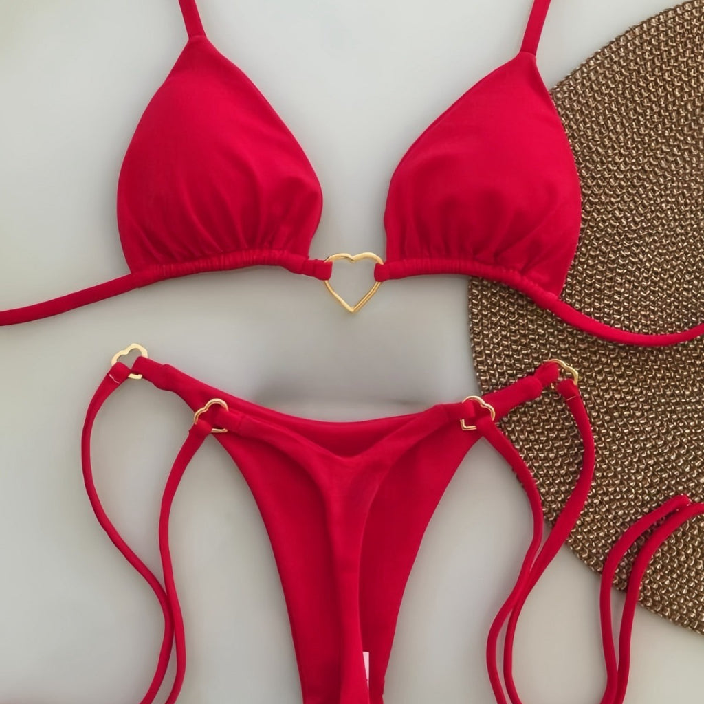 Nylon Solid Bikini Swimwear