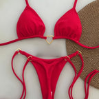 Nylon Solid Bikini Swimwear