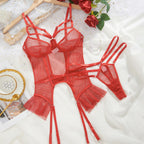 Sexy Lingerie Uniform Sexy Sexy Cutout Fishnet Clothes Suit Ruffled Garter Belt