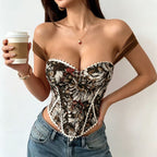 Women's French Jacquard Corset Top