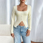 Women's Cropped Long-Sleeve Top