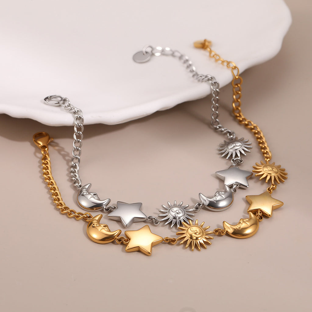 Sun Moon Stainless Steel Bracelet