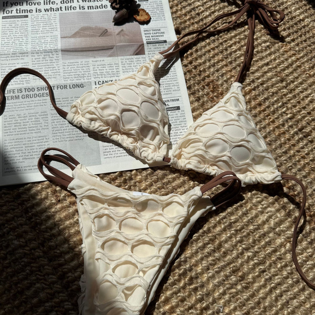 Backless Mesh Bikini Swimwear