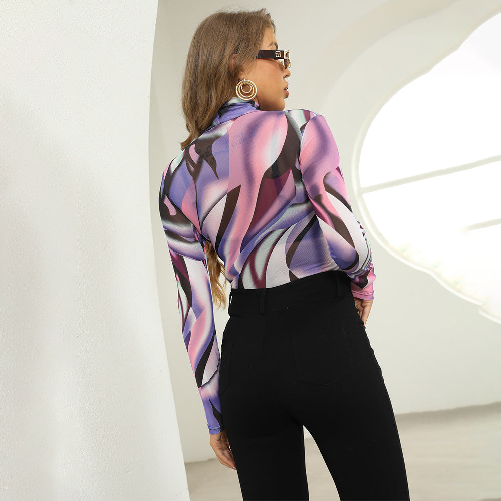 Women's Tight Slimming Printed Casual Jumpsuit