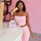 Women's Lace Spaghetti-Strap Top & Bottoms Two-Piece Set