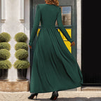 Fall Women's Solid Color Split Slim Fit Dress