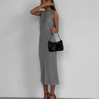 Neck Sleeveless Vest Dress Slim Fit Slimming