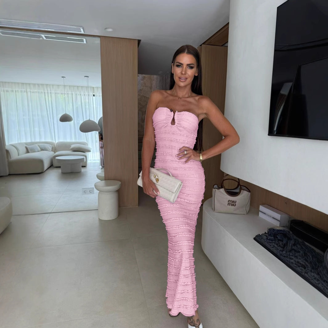 Women's Slim Tube Top Package Hip Cocktail Dress