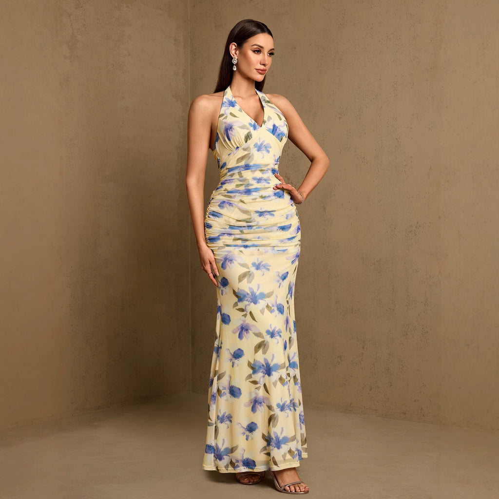 Women's Halter Pleated Dress