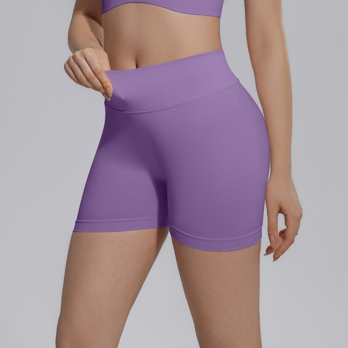 Peach Hip Seamless Knitted Yoga Pants V Skinny Slimming Running Sports Quick Drying Fitness Shorts