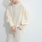 Women’s Ivory Lantern Sleeve Knit Sweater