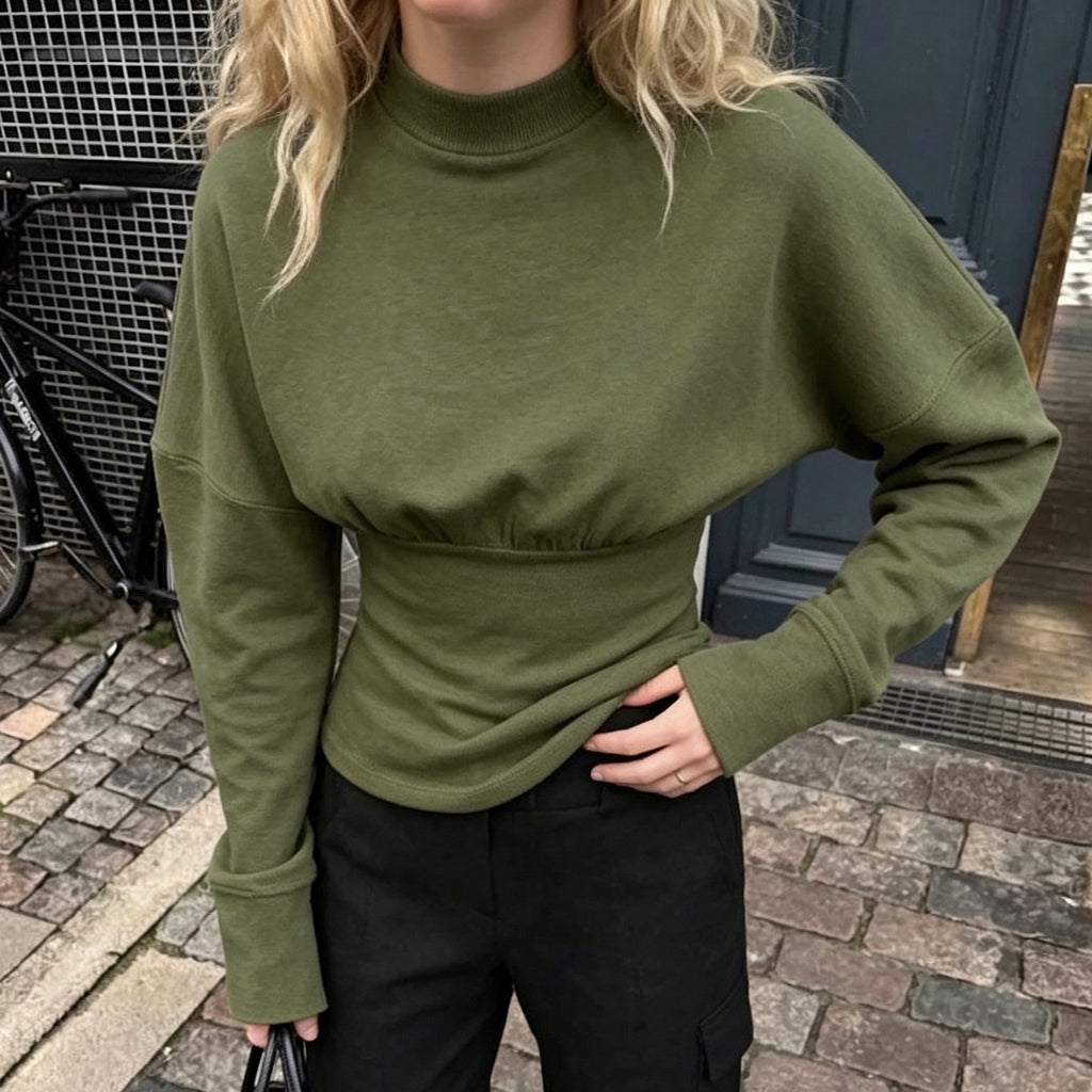 Women's Slim Fit Round Neck Knit Sweater
