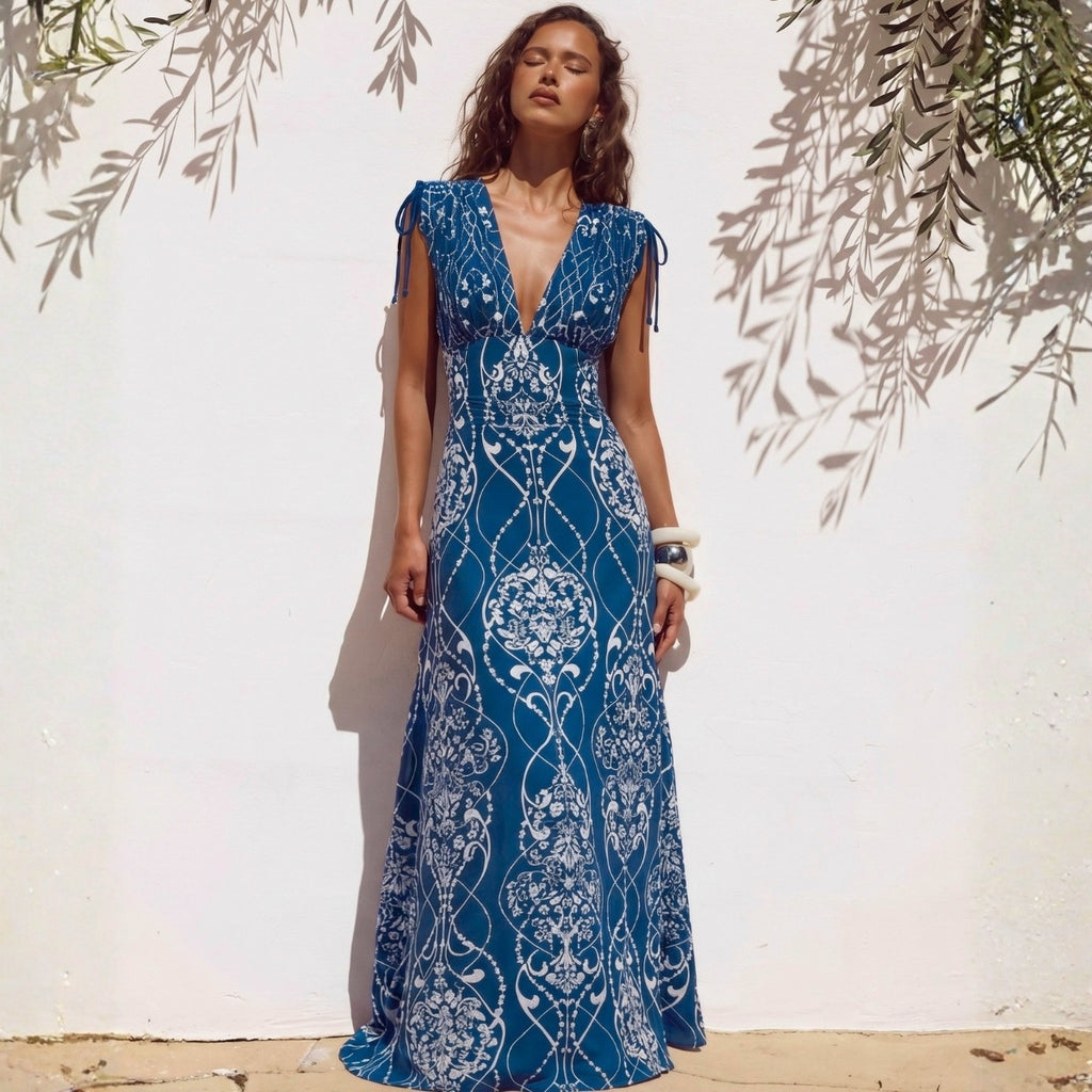 Ethnic Print One-piece Swimwear