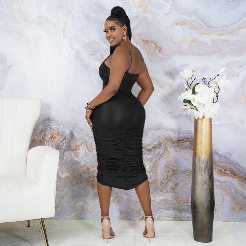 Spring Coating Hollow-out Camisole Sexy Tight Women Dress