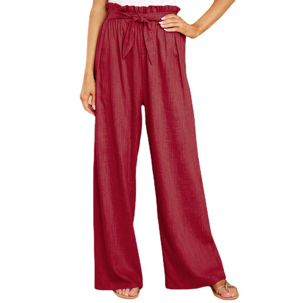 Women's Loose Cotton Linen Wide Leg Pants