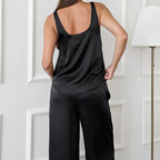 Black Satin Pajamas Lingerie