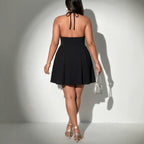 Women's Plus Size Halter Lace-Trim Dress
