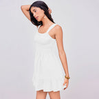 Women's Cotton Smocked Spaghetti-Strap Mini Dress