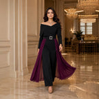 Women's Belted Color-Block Rhinestone Jumpsuit