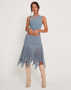 's Arrival Slim Sleeveless Faux Two Piece Tether Short Mesh Top
