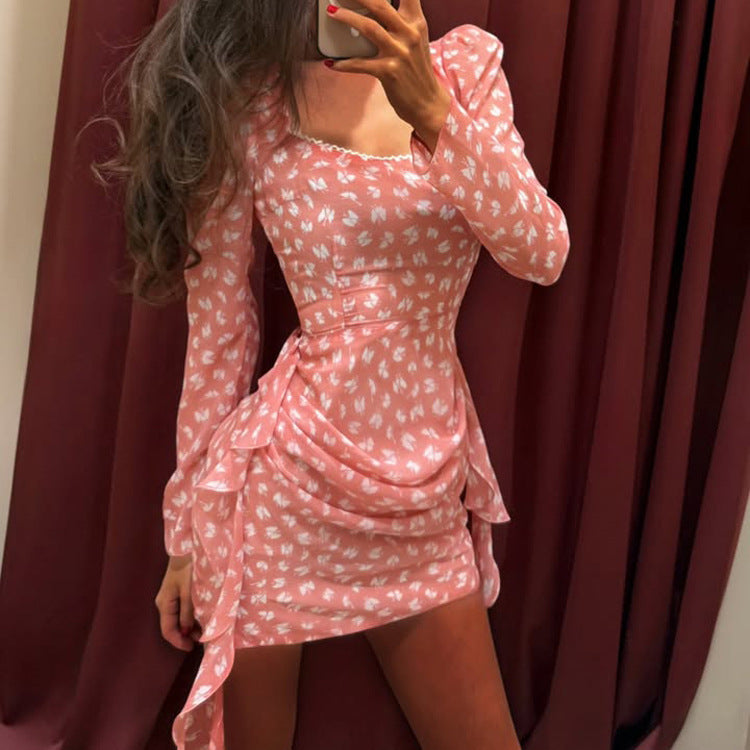 Women's Floral Pleated Dress