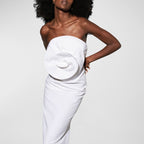 Women's 3d Floral Strapless Bandage Dress