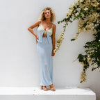 Women's Cutout Top And Skirt Two-Piece Set