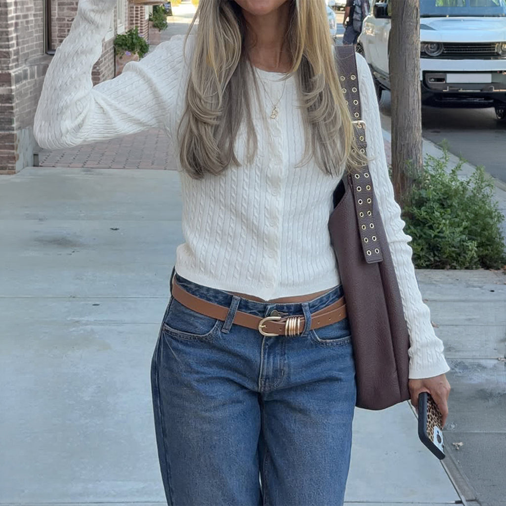 Women's Autumn Winter Retro Twist Slim Single Breasted Woolen