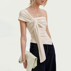 Women's Asymmetric One-Shoulder Short Sleeve Top