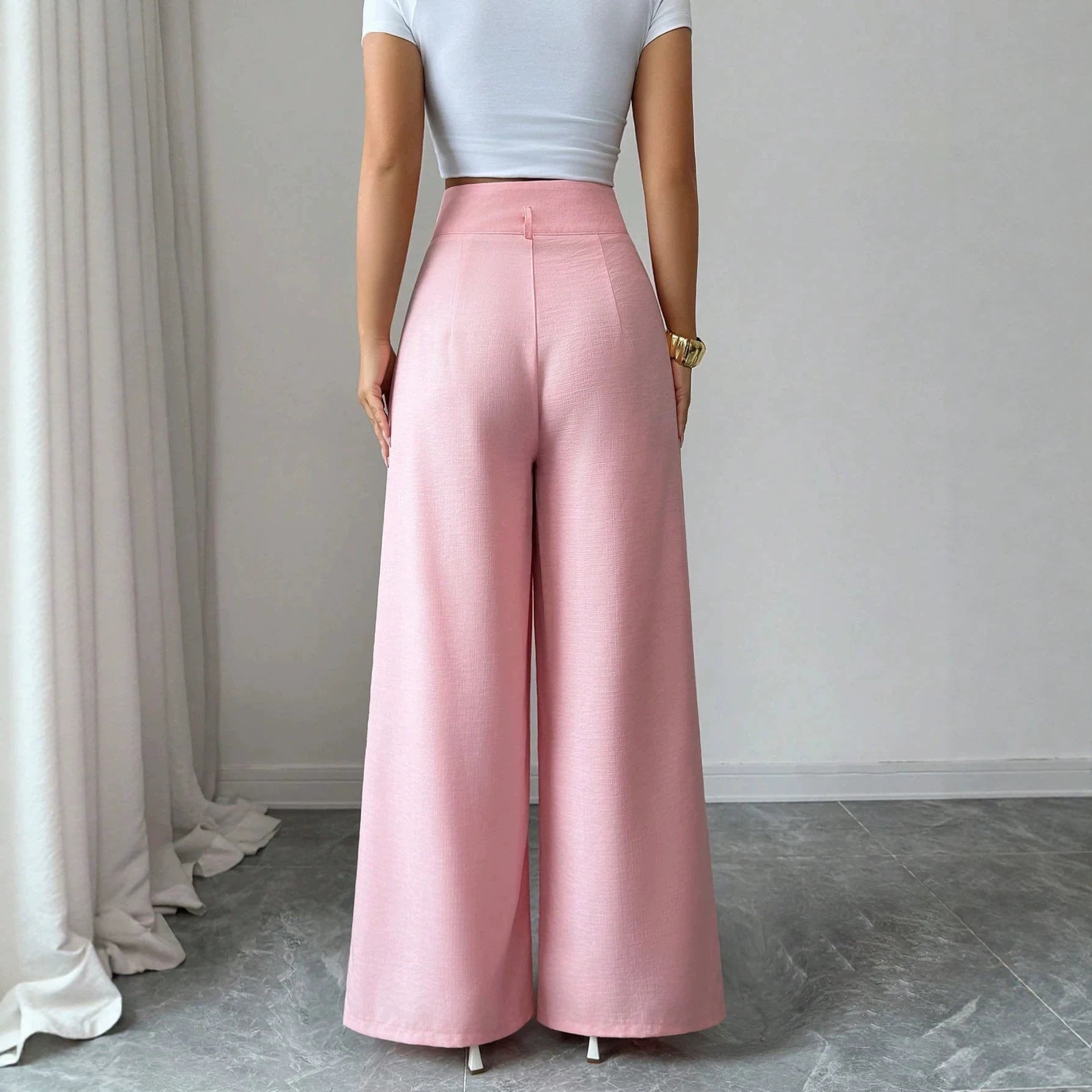 All Matching Slimming Light Luxury Design Loose Straight