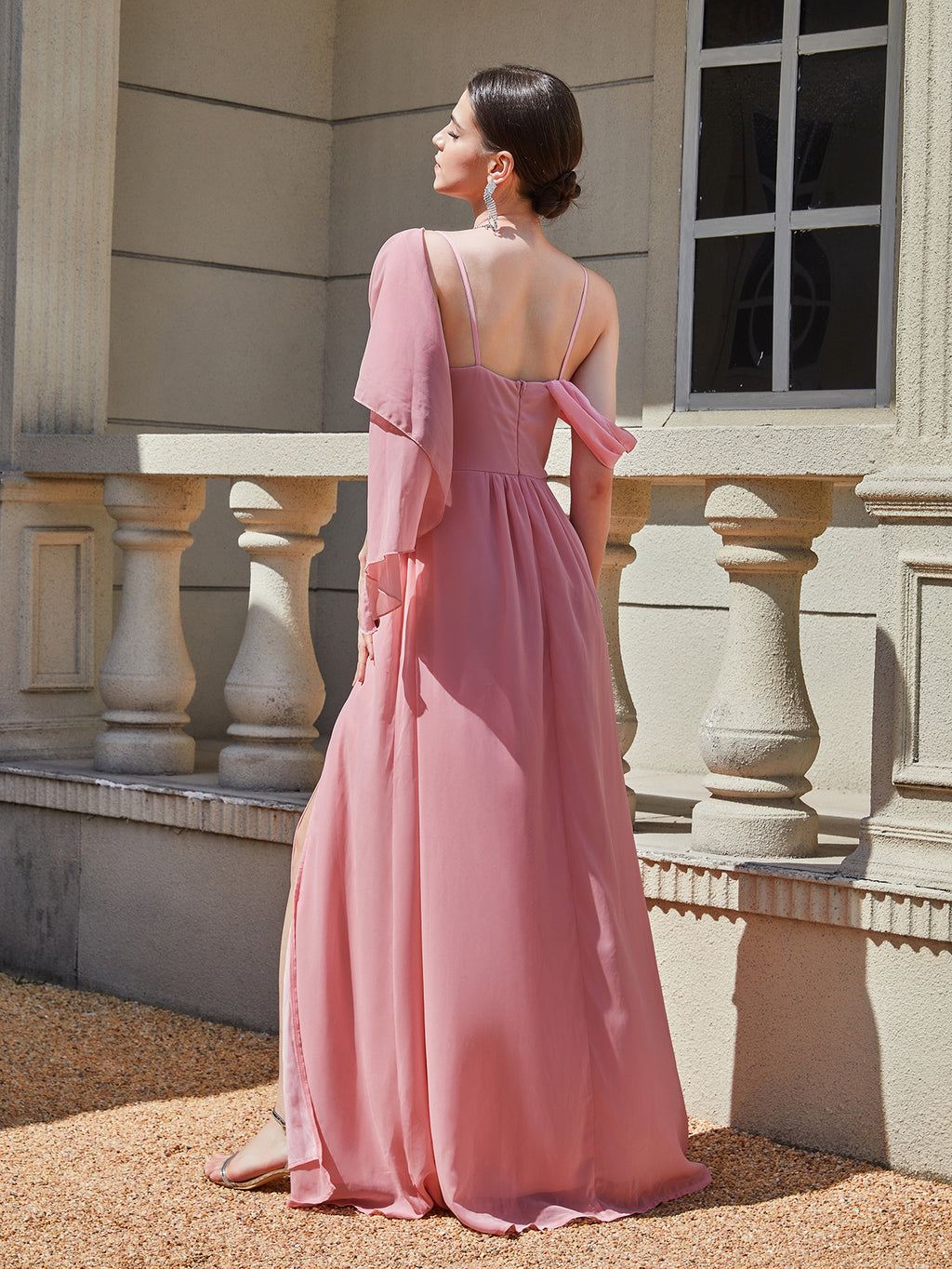 Autumn Winter Women Sexy Sling Cocktail Dress Solid Color Dress