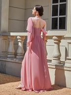 Autumn Winter Women Sexy Sling Cocktail Dress Solid Color Dress