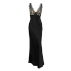 Women's V-Neck Lace Maxi Dress