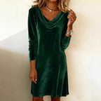 Elegant Velvet Swing Midi Dress