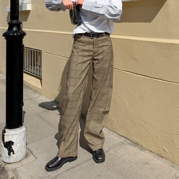Spring Arrival Niche Design Plaid Matchet Pants Casual Skirt