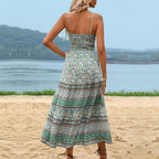 Vacation Retro Floral Printing Slip Dress