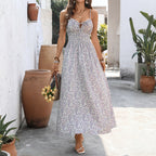 Summer Sweet Vacation Cami Tight Waist Floral Dress
