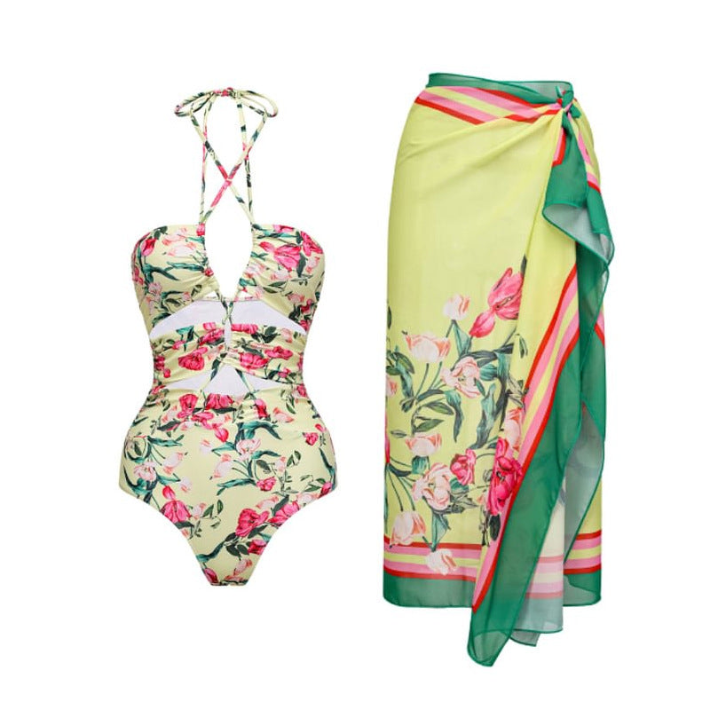 Vintage Floral One-piece Swimwear